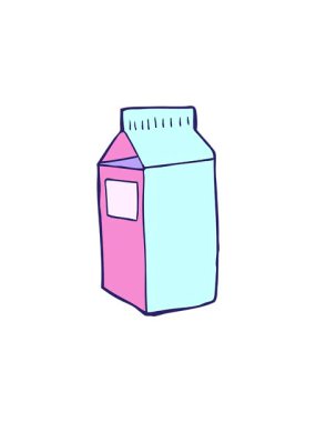 Çizgi film süt karton tasarımının dönen hareket animasyonu