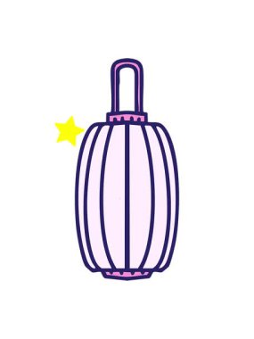 Parıldayan yıldızlar, uzun bir kağıt fenerin animasyonunu etkiler.