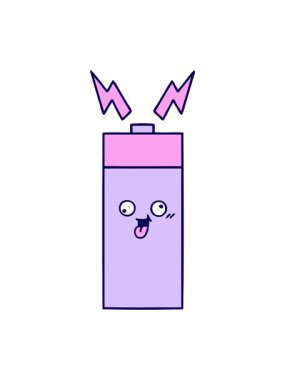 Bir bataryanın neon ışık efekti animasyonu