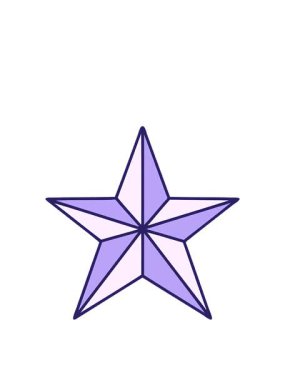 Bir yıldız çiziminin ikonik dövme biçimindeki hareketli animasyonu