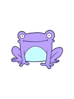 attention grabbing animation of drawing of a funny frog