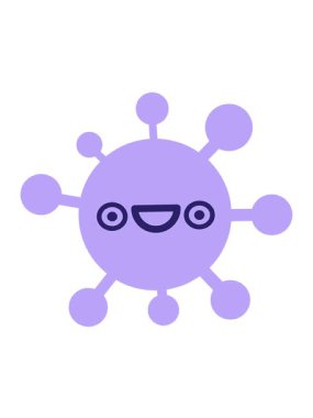 Mutlu ve heyecanlı virüsün hareketli animasyonu