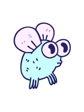 Garip karikatür sineğinin titreşimli hareketi