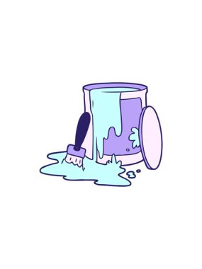 Çizgi film boya kovasının satış animasyonu