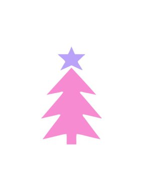 Bir yılbaşı ağacının düz renk retro çizgi filminin hareketli animasyonu