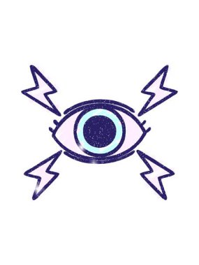 Okült Göz Tebeşiri Çiziminin parıltı etkisi