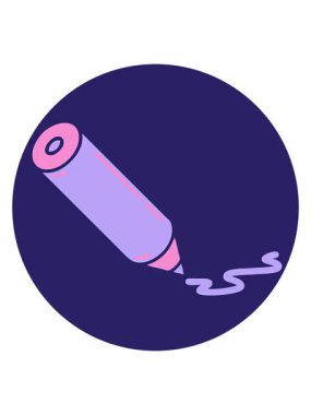 pixelize effect animation of tattoo style image of a coloring pencil