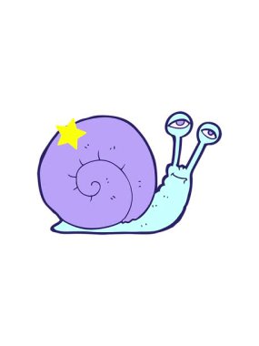 twinkling stars effect animation of cartoon snail