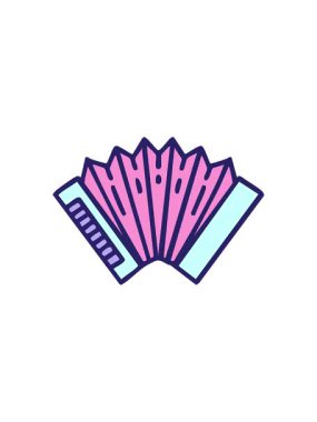 Geleneksel bir akordeon Brezilya enstrümanının yıldız patlaması etkisi animasyonu