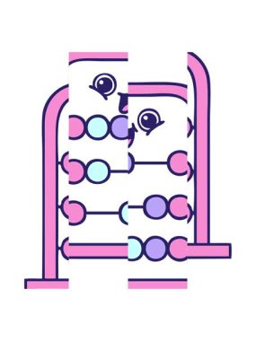 Abaküs 'ün tatlı çizgi filminin bölünmüş hareket animasyonu