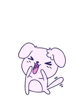 Sevimli bir kawai köpeği çizgi filminin animasyonunu uzatıyorum.