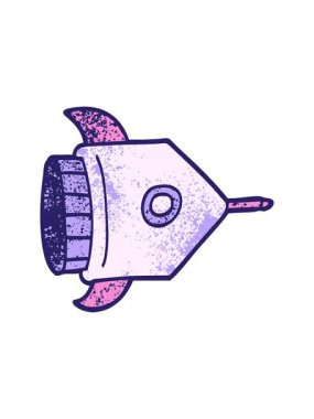 karikatür karalama uzay gemisinin hareketli animasyonu