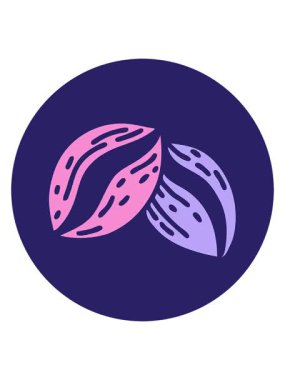 Kahve çekirdeğinin karikatür dövmeli görüntüsünün titreşimli animasyonu