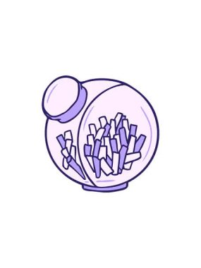 Tatlı kavanozdaki çizgi film şekerinin hareketli animasyonu