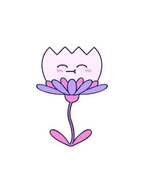 splitting effect animation of cute cartoon of a water lily flower