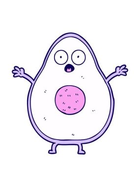 Avokado çizgi filminin neon ışık efekti animasyonu