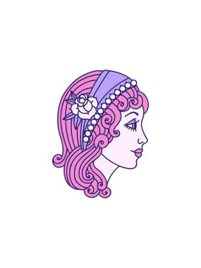 Bir çingene kafasının dövmesel görüntüsünün radyoaktif parlak animasyonu