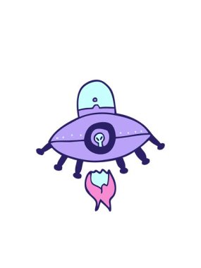 Çizgi film animasyonunun yanıp sönen radyal çizgileri Uzaylı uzay gemisini karalamak