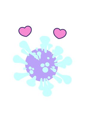 Virüs dizaynının dönen kalp animasyonu