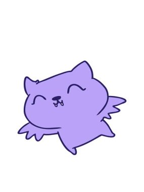 tatlı kawaii yarasasının el çiziminin hareketli animasyonu