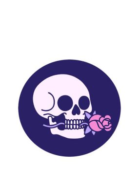 İkonik dövme stili bir kafatasının animasyonunu büyütüyor