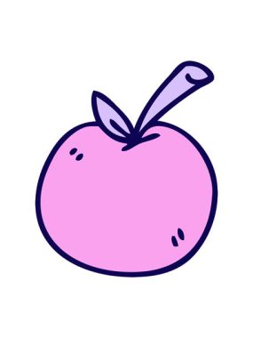 Elle çizilmiş çizgi film elmasının neon ışık efekti animasyonu