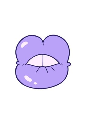 Yanıp sönen çizgi film çizgileri dolgun dudakların animasyonu