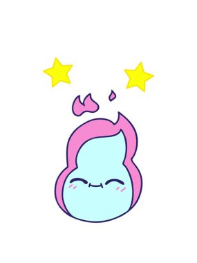 dönen yıldızların serbest piyasa animasyonu Şirin kawaii ateş çizgi filmi