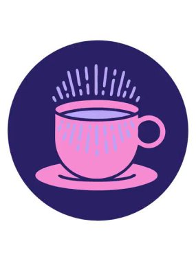 kahve fincanının retro dövme stili görüntüsünün canlandırma efekti