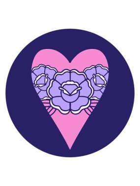 Geleneksel dövme kalbinin parlak ışık efekti