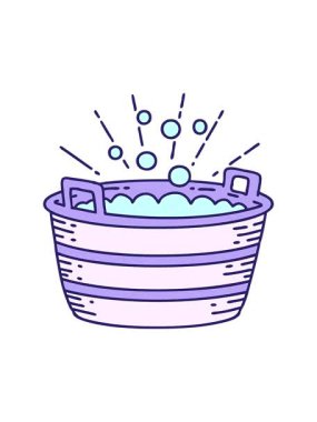 Geleneksel dövme stili teneke banyosunun canlandırmasını salla ve durdur