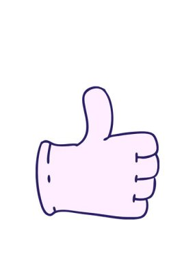 Çizgi film eldiveninin zıplama hareketi başparmak işareti vererek canlandırması