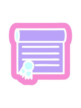 Diploma sertifika sembolünün canlandırma efektini piksel hale getir