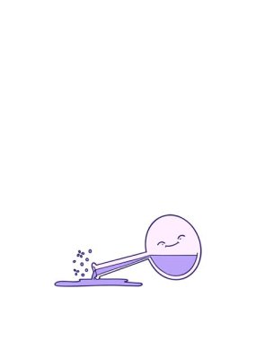 Çizgi filmin yükseliş ve yüzme animasyonu dökülen kimyasallar