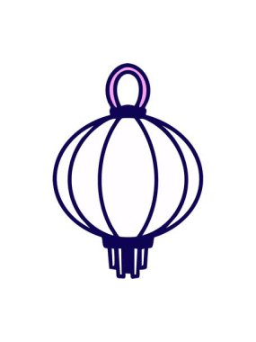 Bir kağıt fenerin neon ışığı animasyonu geleneksel Japon sanatı