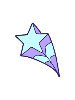 Çizgi film kayan yıldızının hareketli animasyonu