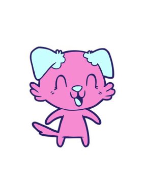 Gülen çizgi film köpeğinin yıldız patlaması etkisi animasyonu