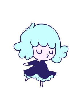 attention grabbing animation of freehand drawn cartoon of a cute kawaii girl