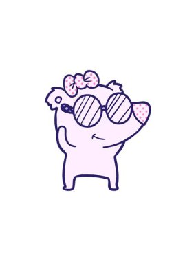 Dişi kutup ayısı çizgi filminin radyoaktif parlayan animasyonu