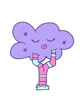 karikatür ağacının yüzüyle efekt canlandırması