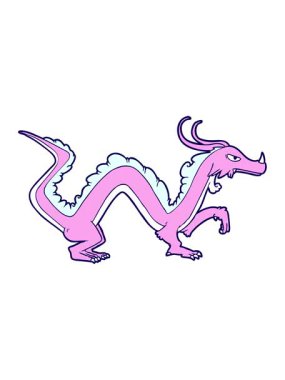 neon light effect animation of cartoon dragon
