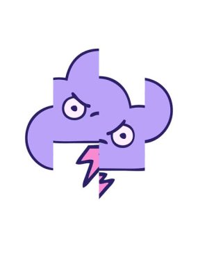 Bir fırtına bulutu çiziminin bölünmüş hareket animasyonu