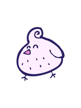 Çizgi filmin dönen hareketli animasyonu sevimli parlak kuş