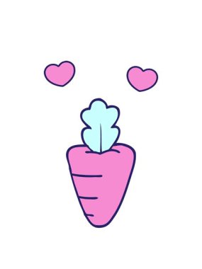 dönen kalp çizgi film animasyonu karalama sağlıklı havuç