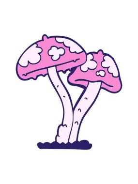 Titrek hareketli bir mantar çizimi.