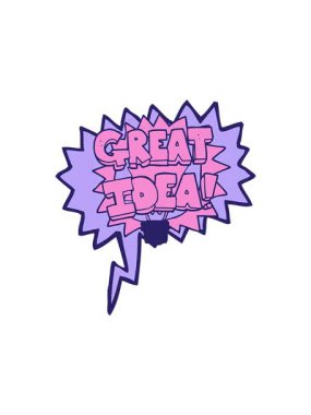 Konuşma baloncuğu çizgi filmi Büyük Fikir 'in yıldız patlaması etkisi animasyonu