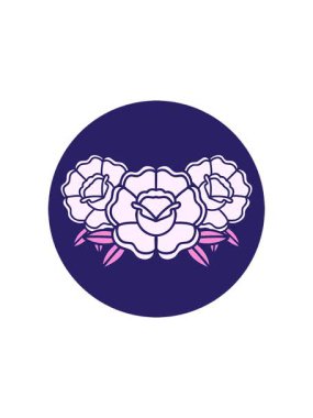 splitting effect animation of tattoo style image of a bouquet of flowers