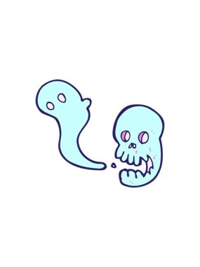 Ürkütücü kafatasının çizgi filminin hareketli animasyonu