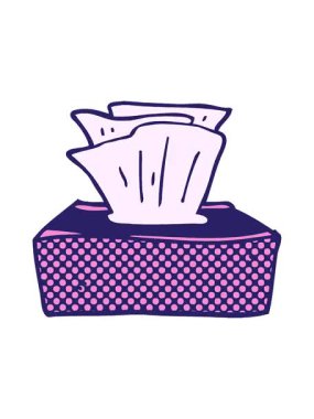 Karikatür karikatür karalama kutusu mendillerinin basınçlı animasyonu