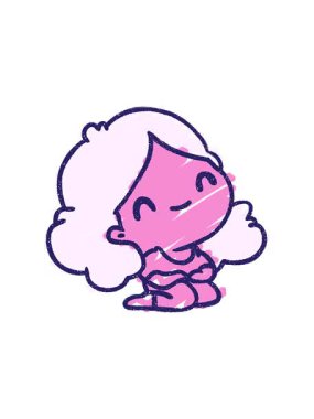 spinning motion animation of Happy Woman Chalky Drawing